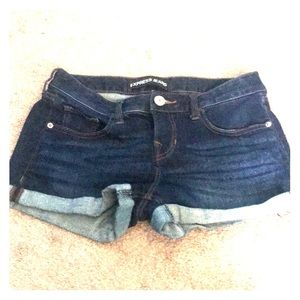 Mid rise jean shorts
